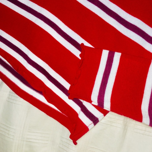 RED STRIPED LONG SLEEVE - Picture 3 of 4